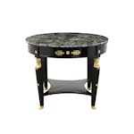 French Early 1900s Empire Style Ebonized Round Center Table