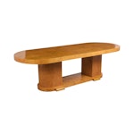 Modern French Burled Pedestal Dining Table