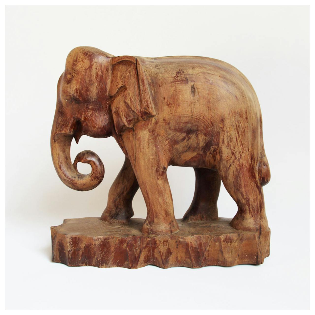Nelly The Hand Carved Thai Acacia Wood Elephant Small/Large Responsibly Sourced 