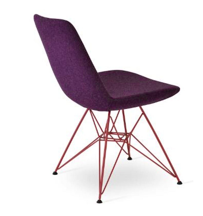 Eiffel Tower Dining Chair Red Brushed Base Sohoconcept