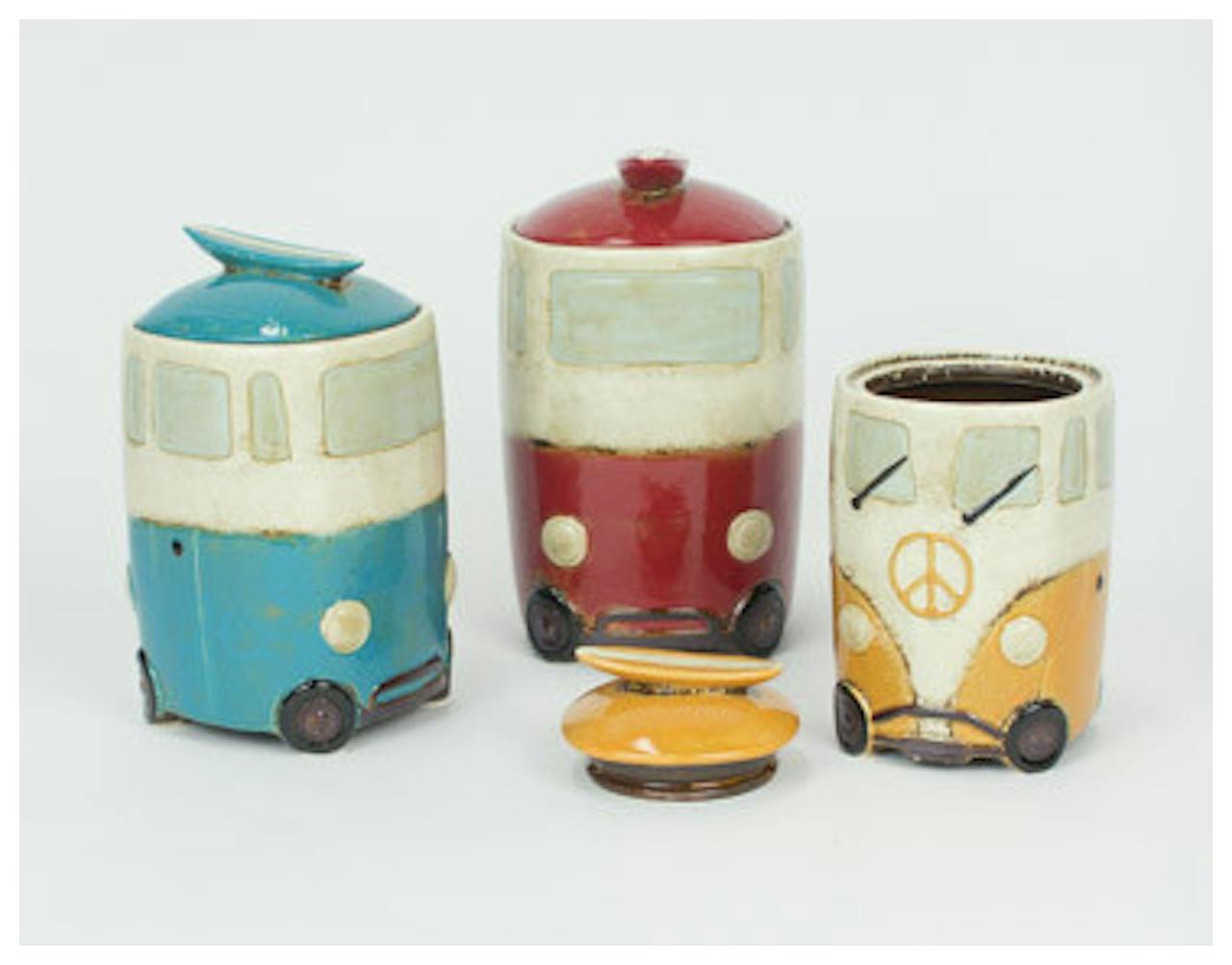 Download Volkswagen Bus Cookie Jar Canisters Set Of 3 Form Function Boutique Furniture In Solana Beach Ca