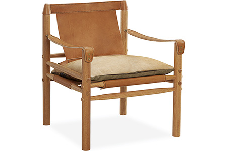 Leather and 2025 wood sling chair