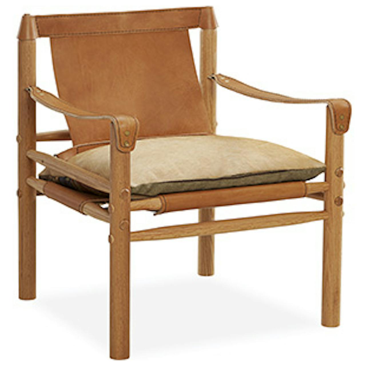 custom leather sling chairs with light hide seat