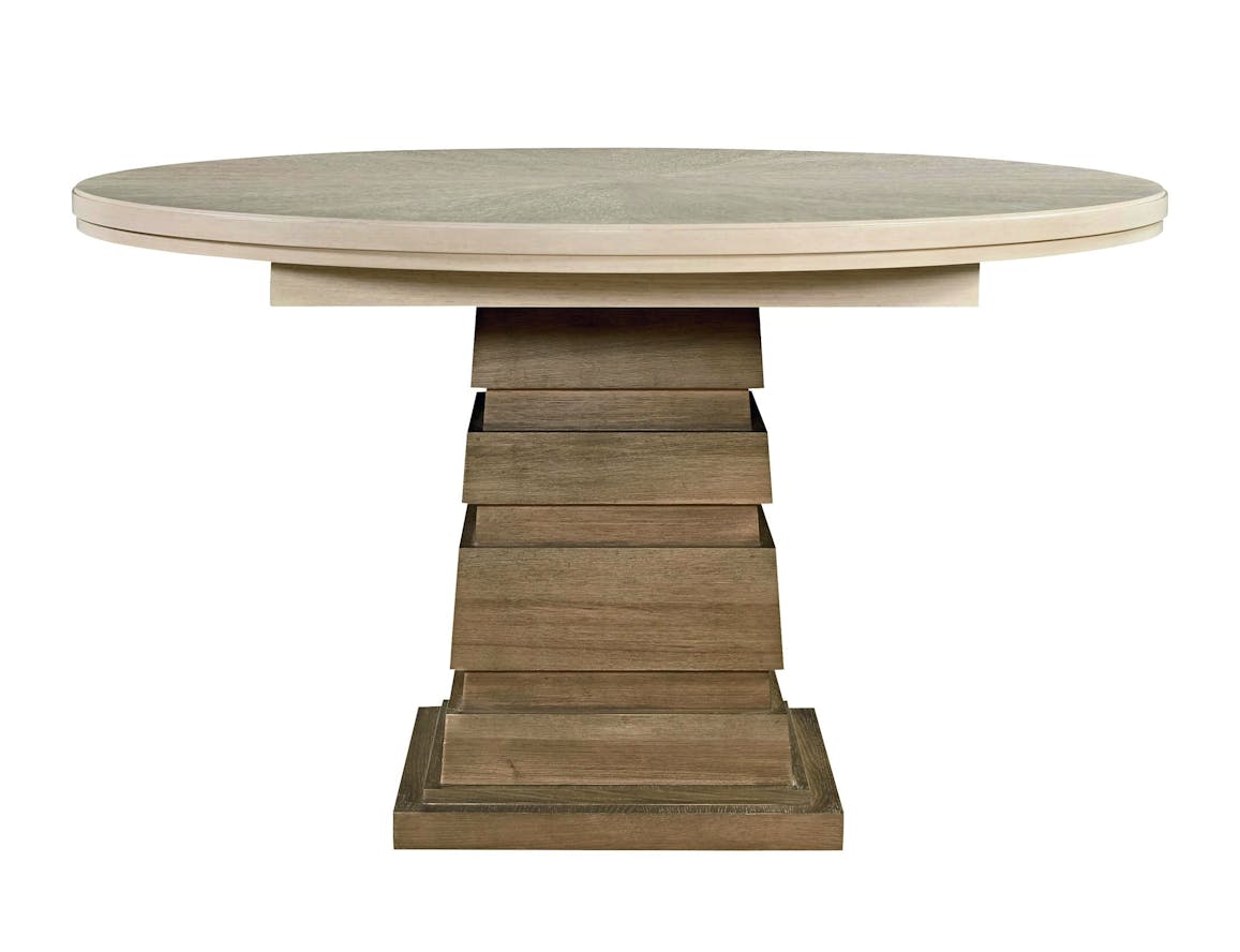 The Round Dining Table W Leaf Jonathons Coastal Living Boutique Furniture In Fountain Valley