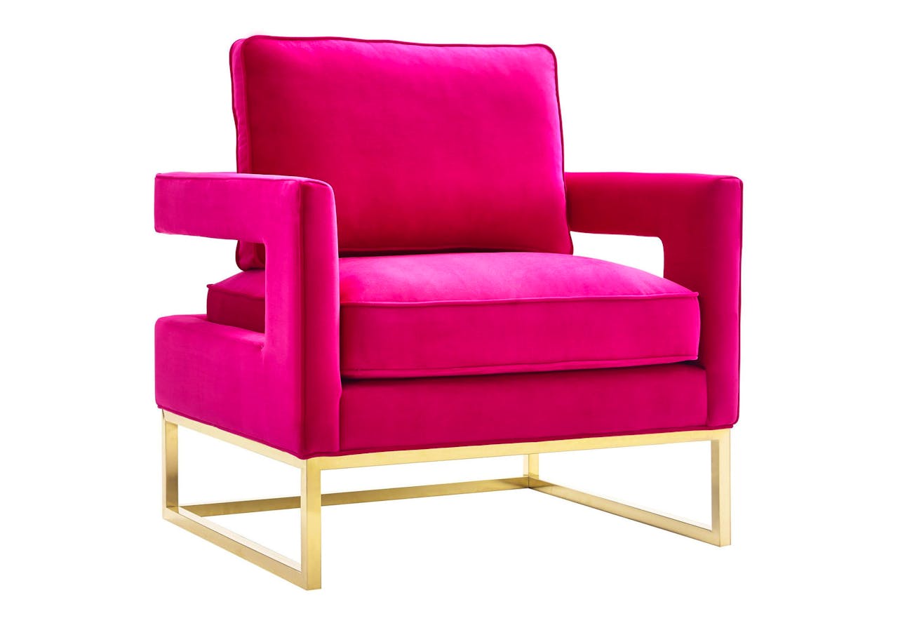 Avery Pink Velvet Chair Rite At Home Furnishings Boutique